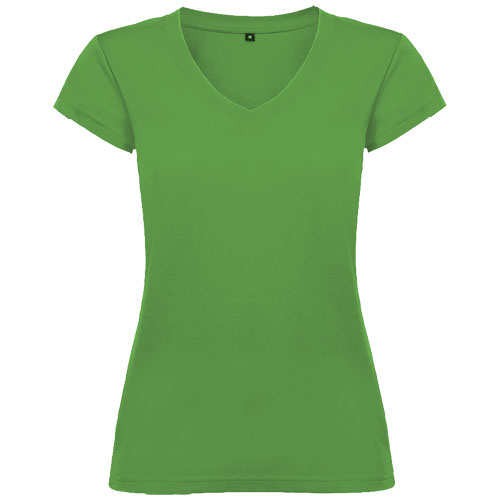T-shirt publicitaire 155g femme col V Victoria Roly Vert tropical